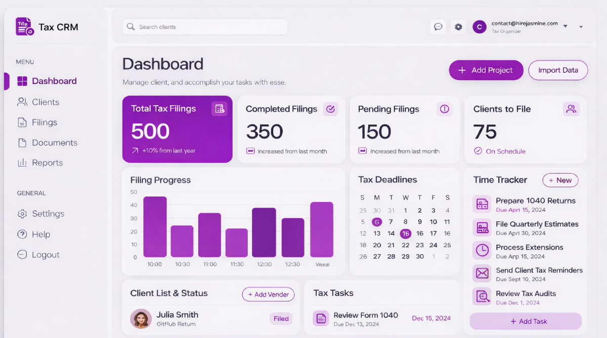 Tax CRM Dashboard